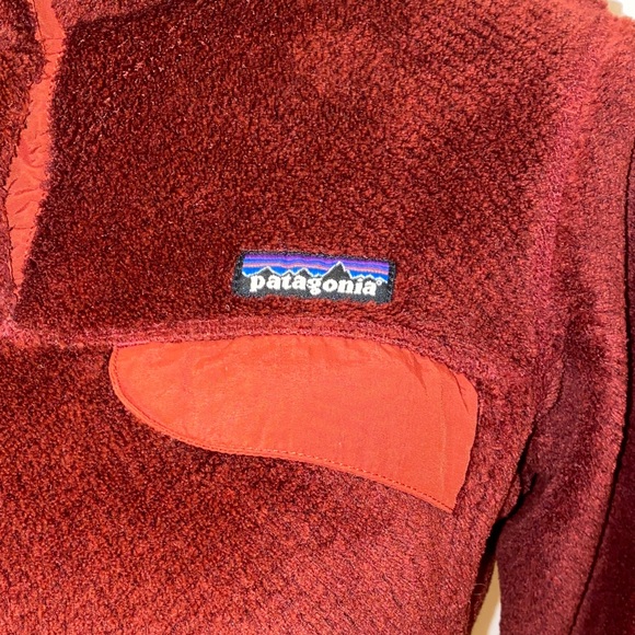 Vintage Patagonia Women's Synchilla Re-Tool Snap T Pullover Size Small Dark Ruby - Picture 2 of 13